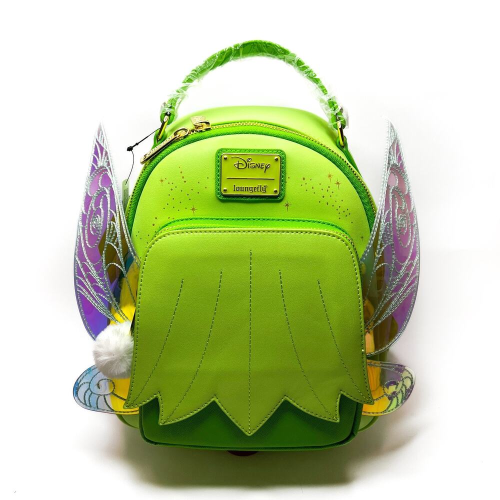 Tinker Bell Loungefly Disney Peter Pan Wings GITD Mini Backpack Exclusive NWT